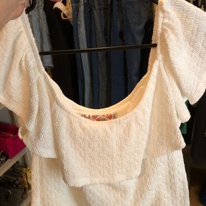 Off-The-Shoulder Ruffle Shirt